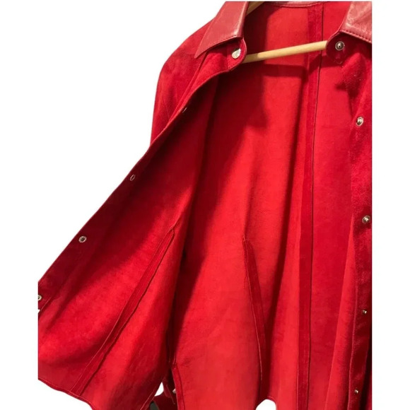 Lopez Taibo Argentinian Handmade Leather Suede Shirt Jacket with Sash Belt, S/M - Picture 7 of 13